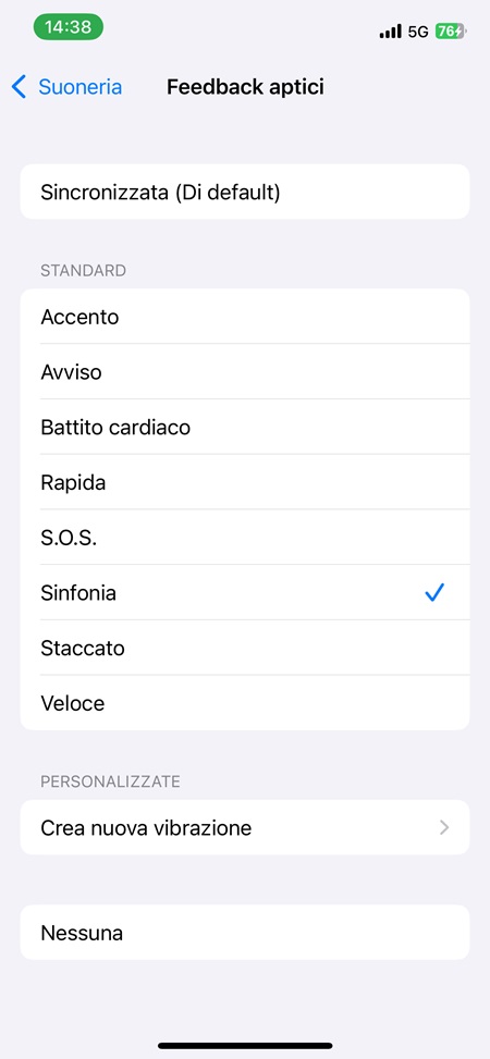Vibrazioni personalizzate